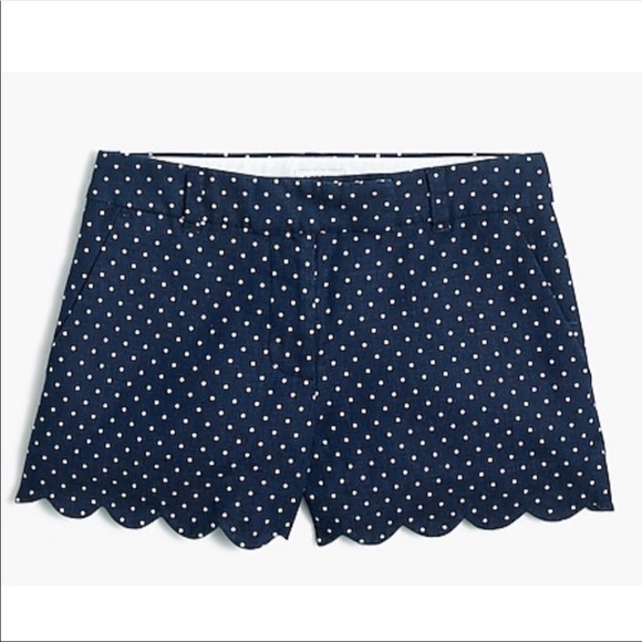 J. Crew Factory Pants - J Crew Polka Dot Scalloped Hem shorts 4” size 2